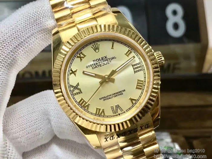 ROLEX勞力士 日誌系列 全新款 經典羅馬刻度設計 奢華典雅 男士腕表  wssb3724